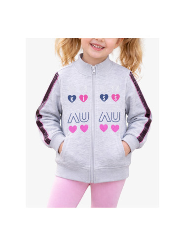 CHICCO Girls Full-Zip Track Top Light Grey/Pink