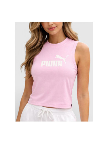 PUMA Essentials+ Slim Logo Tank Pink