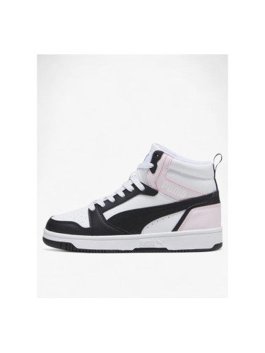 PUMA Rebound V6 Mid Shoes White/Black/Pink