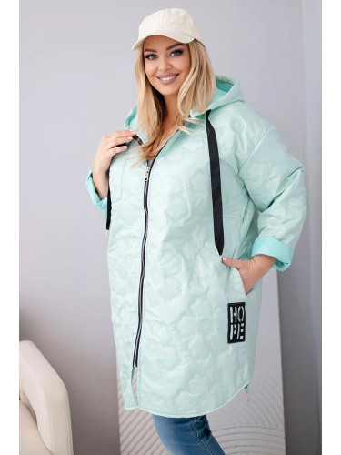 Дамско ватирано яке с качулка за големи размери HOPE