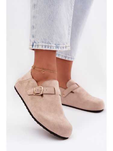 Дамски мокасини от еко велур с катарама