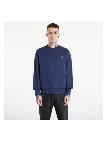 Суитшърт FRED PERRY Crew Neck Sweatshirt Tnsbl/ Snwht/ Dpmt L