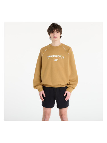 Суитшърт New Balance Linear Graphic Fleece Crew Stucco L