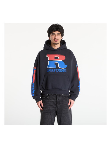 Суитшърт Rhude Split Petrol Logo Hoodie Vintage Black/ Red/ Blue S