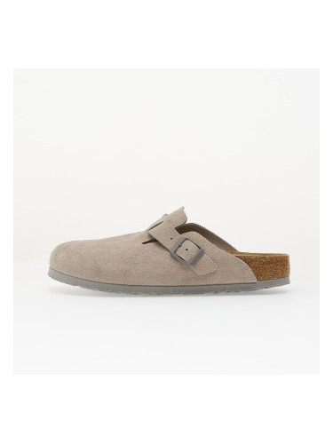 Обувки Birkenstock Boston Soft Footbed Suede Leather Unisex Stone Coin 36
