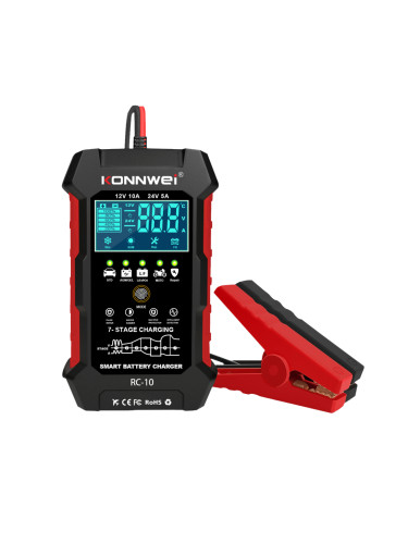 Зарядно устройство за автомобилни акумулатори 12/24VDC, 10A, RC-10, KONNWEI