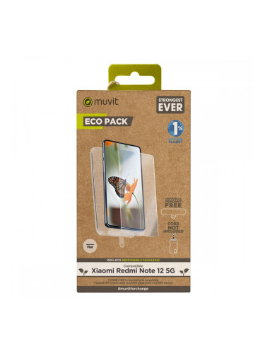 Калъф за мобилен телефон и протектор Muvit for Change Xiaomi Redmi Note 12 5G