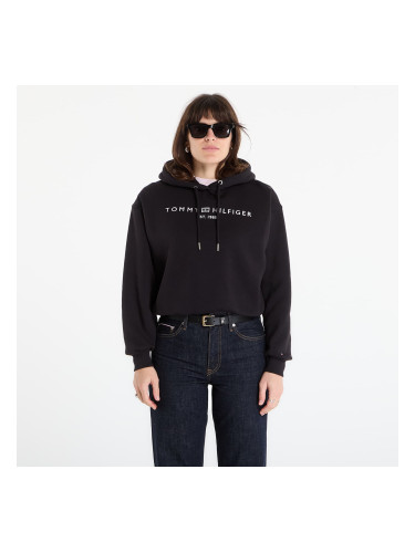 Суитшърт Tommy Hilfiger Corp Logo Mdrn Hoodie Black XS