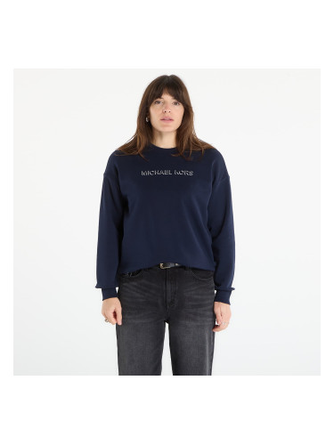 Суитшърт Michael Kors Mk Shdw Embssed Logo Crew Midnight Blue S