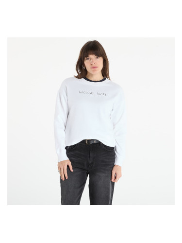 Суитшърт Michael Kors Mk Shdw Embssed Logo Crew White S