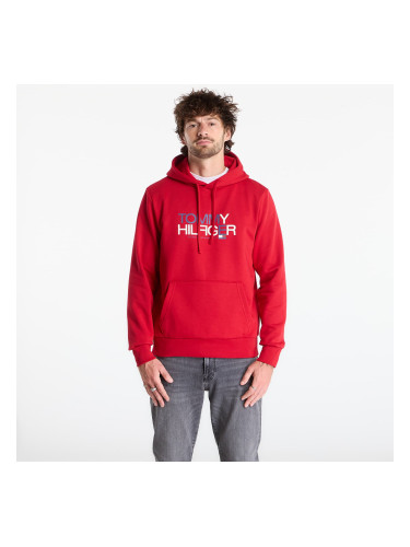 Суитшърт Tommy Hilfiger Brand Love Big Text Hoody Medium Red XL