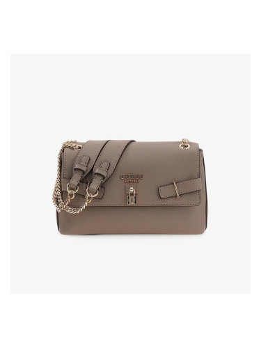 GUESS Yesba Convertible Cross Body Flap Dark Taupe Universal