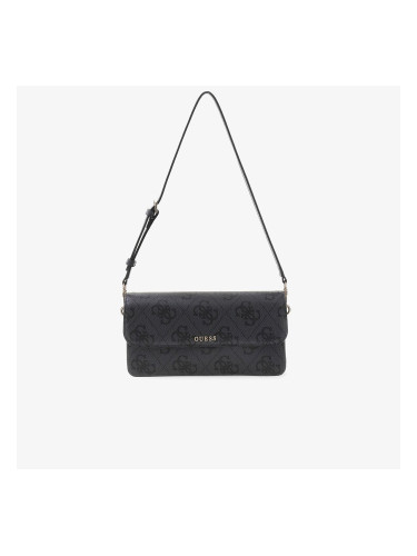 GUESS Sadie Flap Shoulder Bag Coal Logo Universal