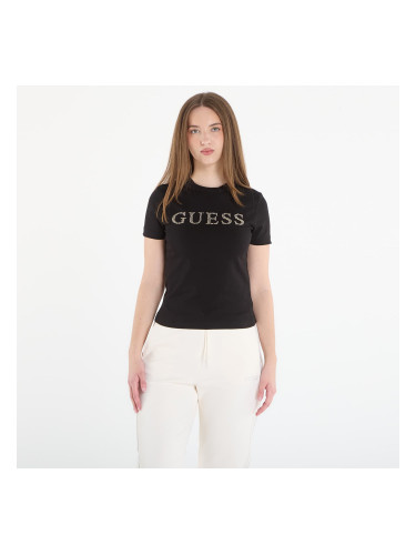 Тениска GUESS Octavia Rn Ss T-Shirt Jet Black XS