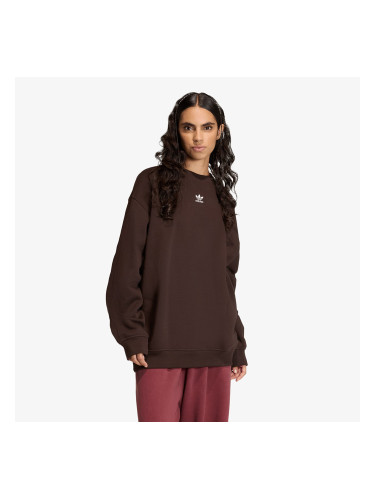 Суитшърт adidas Essentials Fleece Long Oversized Crew Sweatshirt Aurora Coffee S