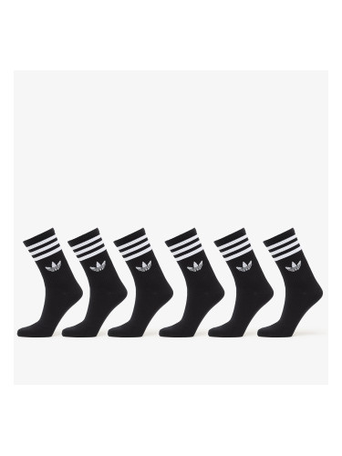 adidas 3-Stripes Crew Socks 6 Pairs Black L