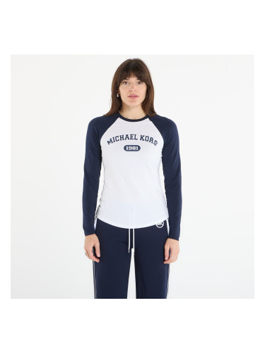 Тениска Michael Kors Crew Ls Logo Fitted Tee Midnight Blue XS