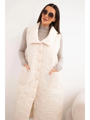 Дълъг дамски ватиран елек Kesi с джобове