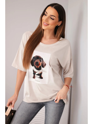 Дамска тениска Kesi с щампа Dog Fashion