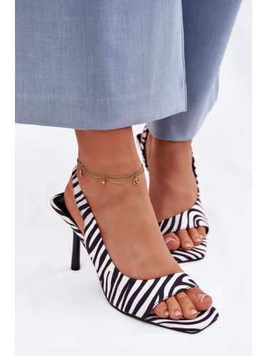 Дамски сандали Boto с токчета от еко велур Zebra Calvoria