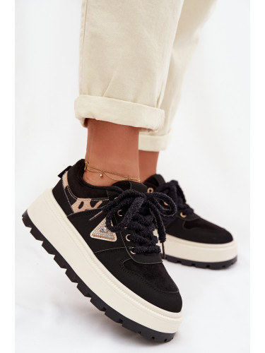 Дамски кецове на платформа Florinda черни