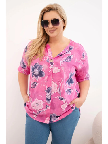 Дамска овърсайз блуза с флорален мотив