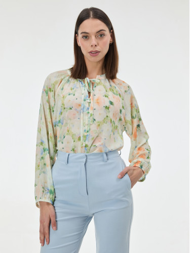 Светлозелена шарена блуза ORSAY