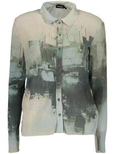 Риза с дълъг ръкав Desigual, зелена