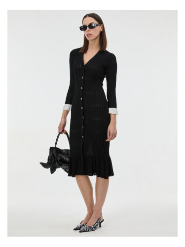 Дамска черна плетена миди рокля ORSAY