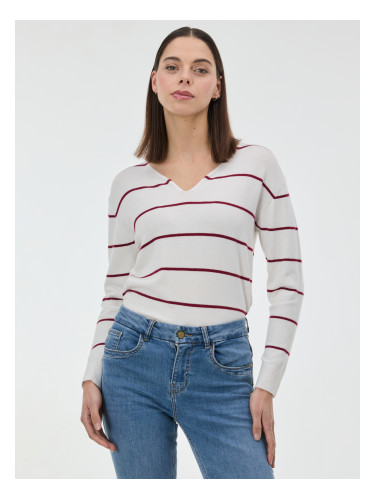 Червен раиран пуловер ORSAY