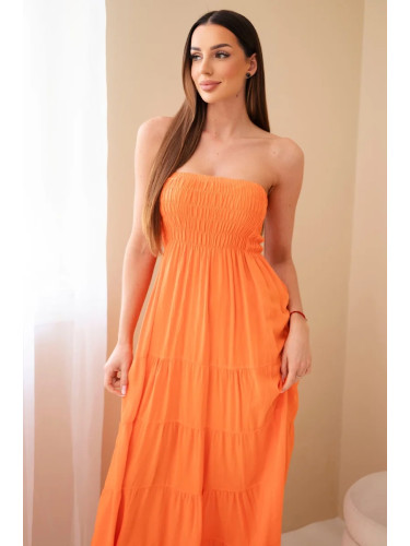 Оранжева вискозна макси рокля Kesi