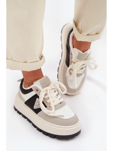 Дамски кецове на платформа Florinda, сиви