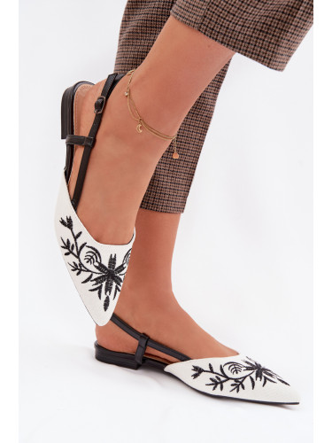 Дамски черни бродирани сандали Boto Grelia