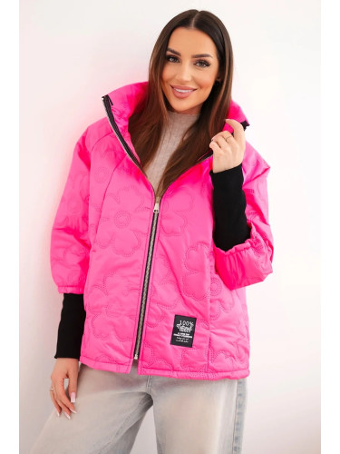 Дамско ватирано яке Kesi с релефен флорален мотив