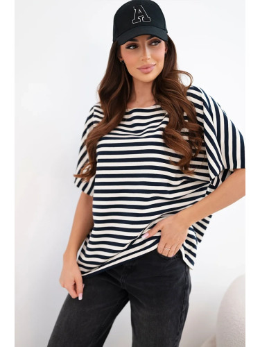 Дамска памучна блуза с къс ръкав