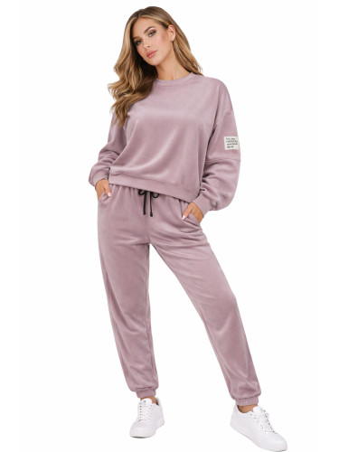 Дамски кадифен анцуг - розов