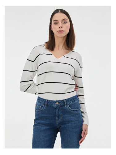 Черен раиран дамски пуловер ORSAY