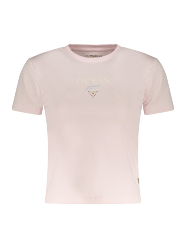 Тениска с къс ръкав Guess, розова