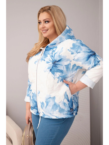 Дамско преходно яке Kesi Plus Size с флорален мотив