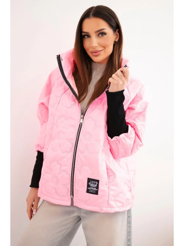 Дамско ватирано яке Kesi в цвят бонбонено розово