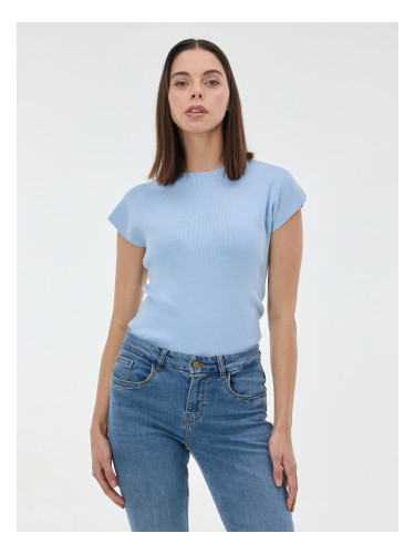 Светлосин дамски пуловер без ръкави ORSAY