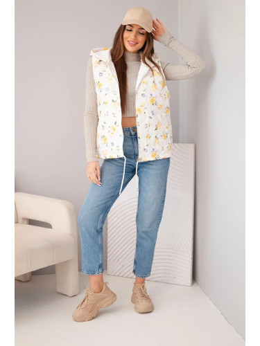 Дамски ватиран елек с флорален принт Kesi Włoski