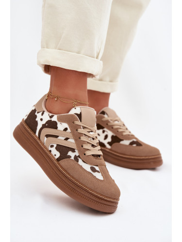 Дамски маратонки на платформа с шарка