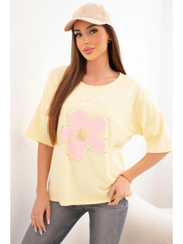 Оувърсайз блуза с флорален мотив