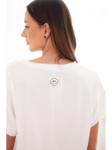 Дамска памучна блуза с V-образно деколте