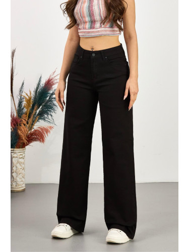 Дамски панталон палацо с висока талия от цвят Dewberry