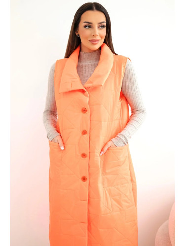 Дамски дълъг ватиран елек Kesi с джобове