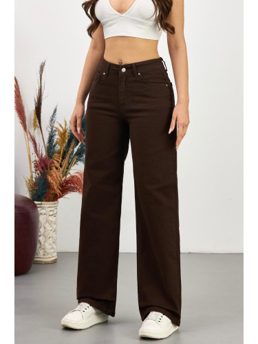 Дамски панталони палацо с висока талия