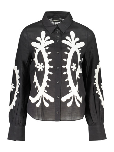 Дамска риза с дълъг ръкав Desigual, черна