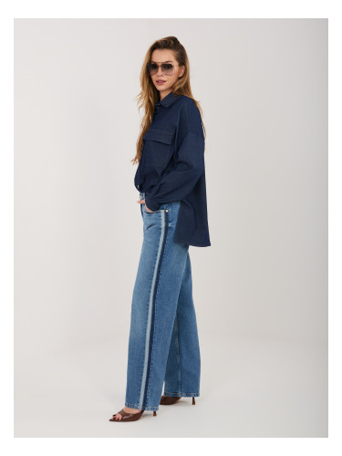 Дамски прави дънки, тъмносини